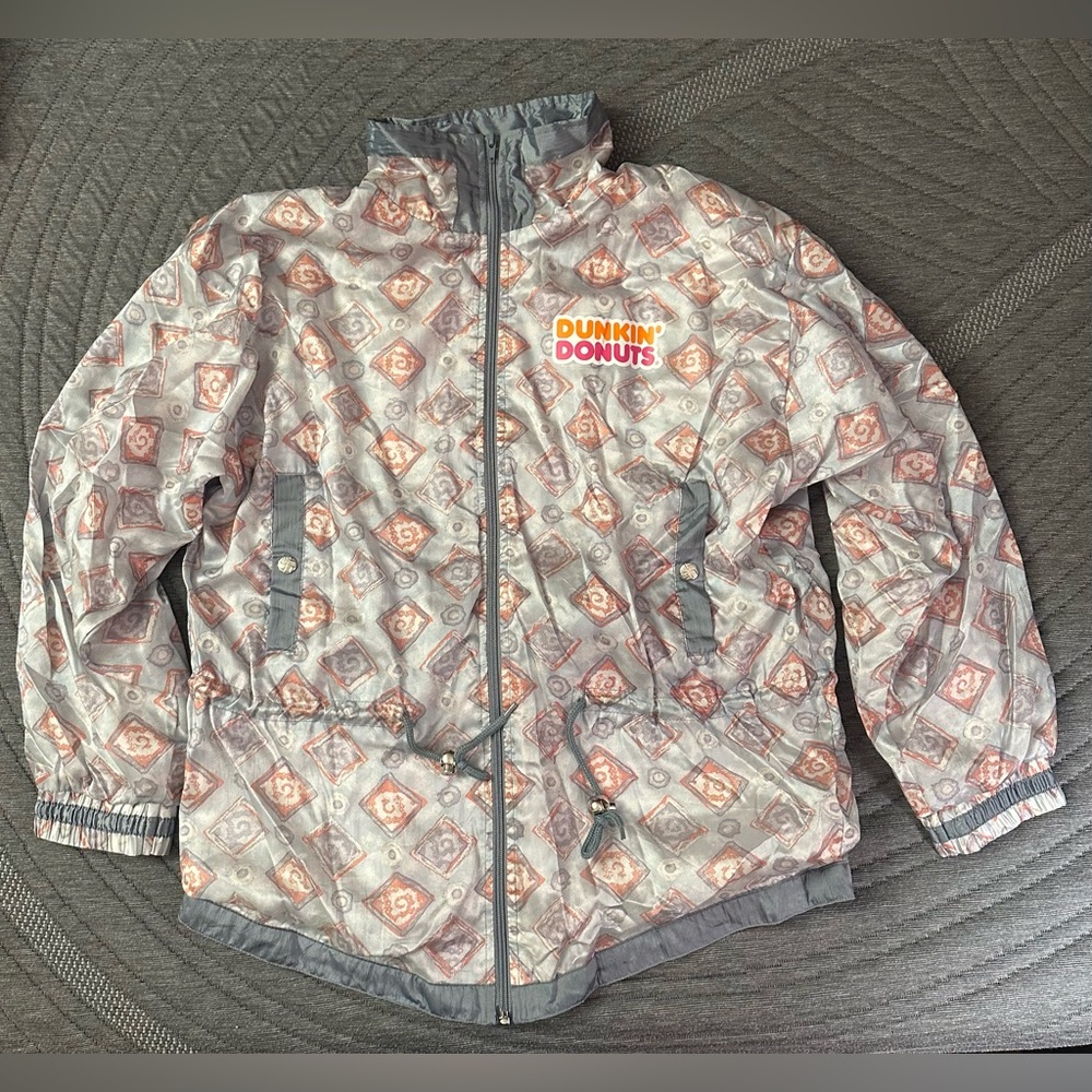 Dunkin’ Donuts Pop-Up Vintage Windbreaker - Funky Pattern size M, 1 of 1